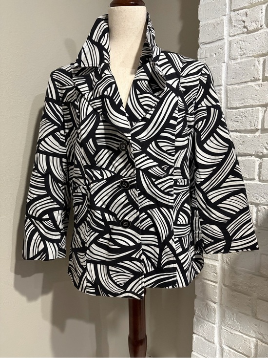 Rafaella Jackets & Blazers - Rafaella Black & White Patterned Women's Jacket
